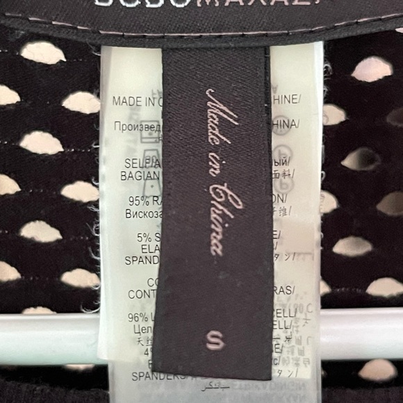 BCBG preloved black stretchy netted long sleeve top (size S) - Picture 3 of 3